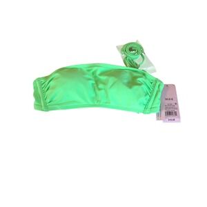 Wild Fable Mint Tropic Bandeau Bikini Top XS Neon Green Removable Straps NWT